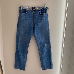 Reformation full zip around jeans. Size 25.